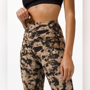 Lululemon Wunder Train HighRise Tight 28" Dispersed Light Raw Linen Multi Size 8